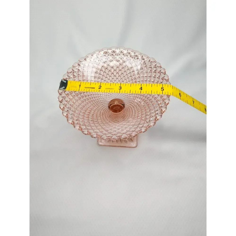Anchor Hocking Pink Depression Glass Miss America Pedestal Candy Dish Vintage